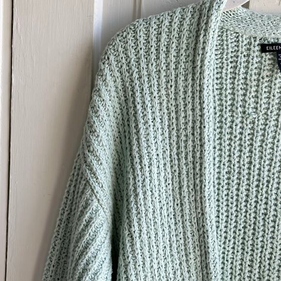 Eileen Fisher Ribbed Knit Organic Cotton Cardigan Sweater - Picture 4 of 8